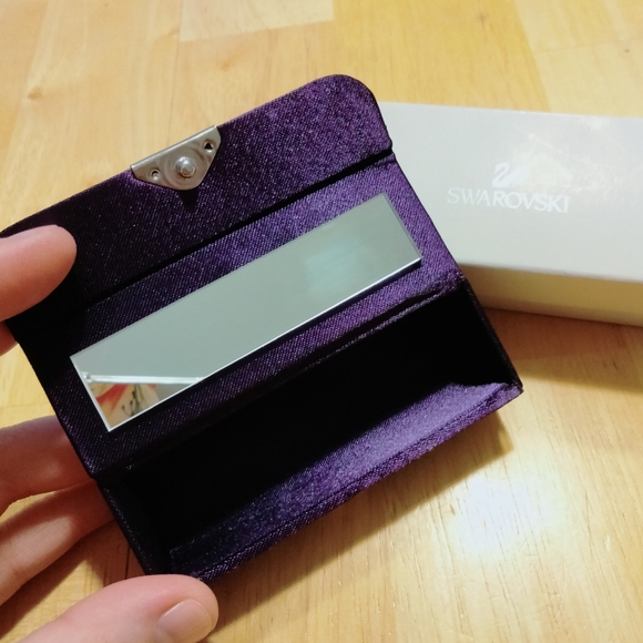 Sweet Bonquet Swarovski Crystal Lipstick Case With Mirror - Black